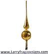 Gold German finial with 3 indents